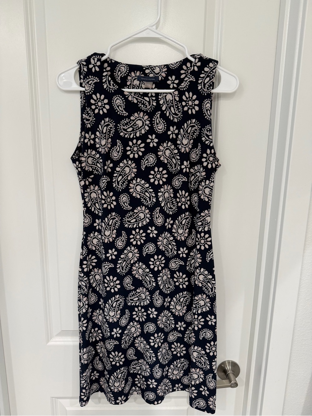 Tommy Hilfiger Navy and Beige Paisley Mini Dress
